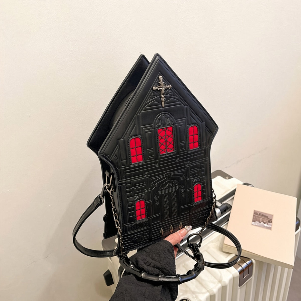 Gothic House Shape PU Crossbody Bag