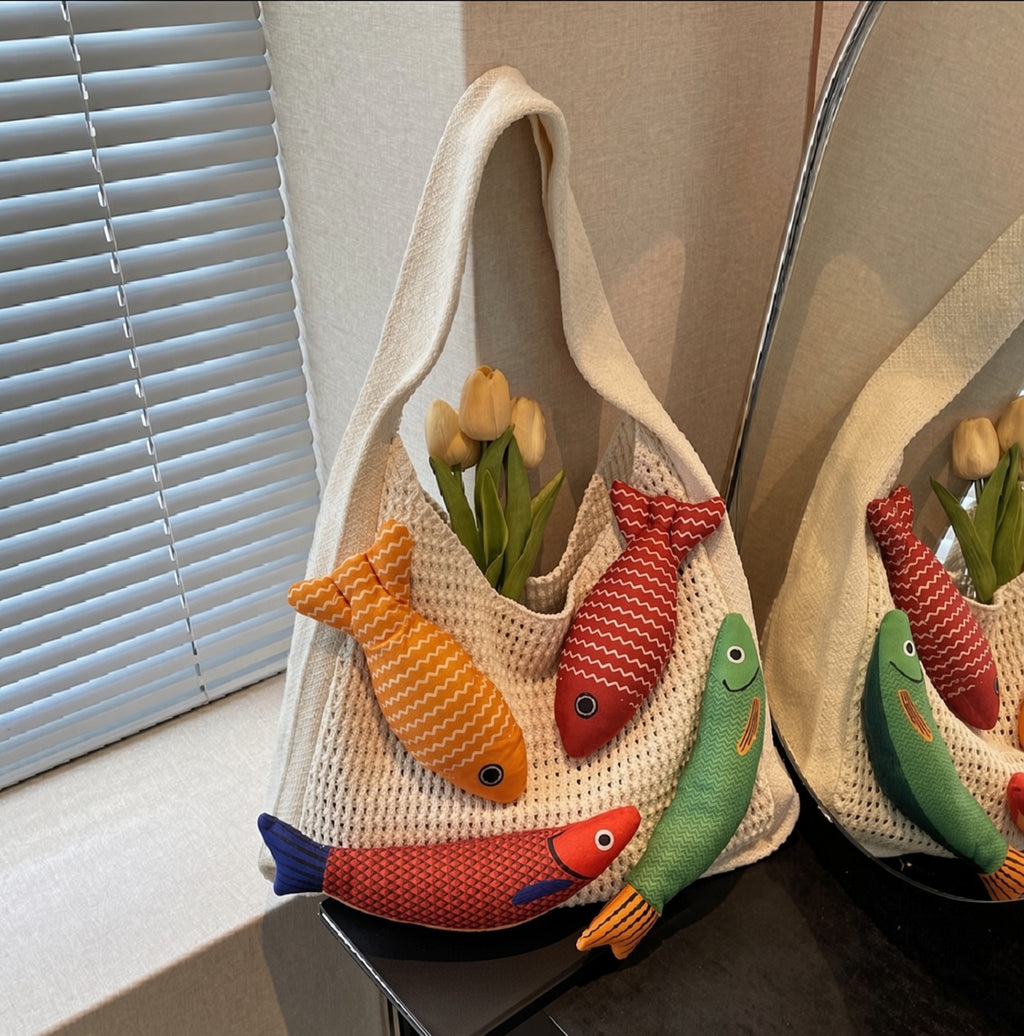 Knit Canvas Tote Bag