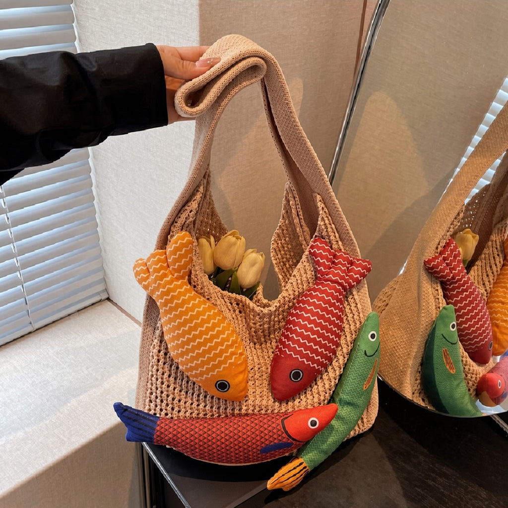 Knit Canvas Tote Bag