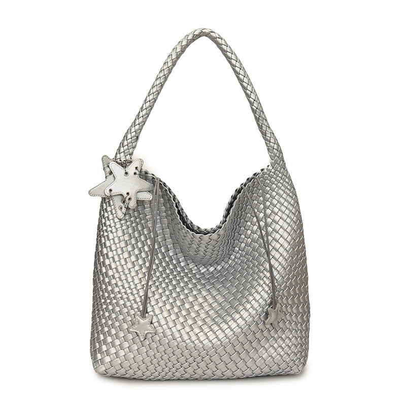 Woven PU Leather Shoulder Bag