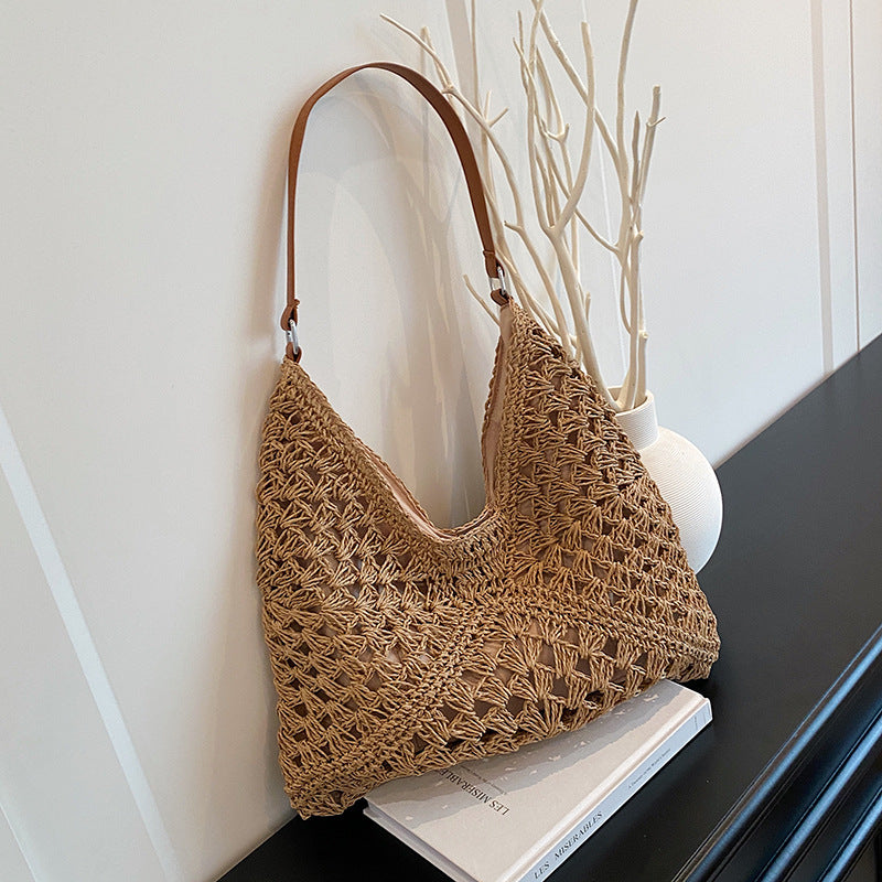 Woven Straw Shoulder Bag