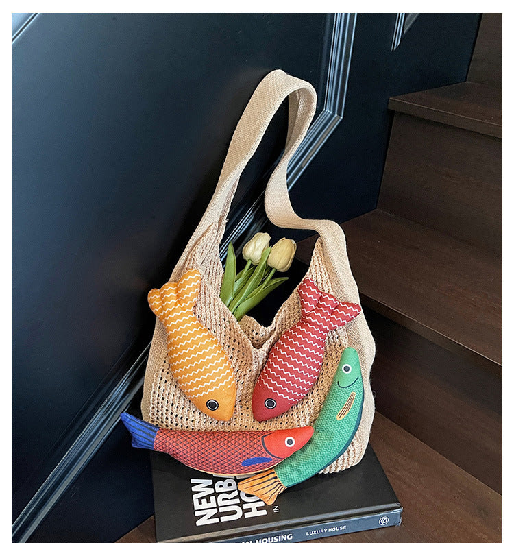 Knit Canvas Tote Bag