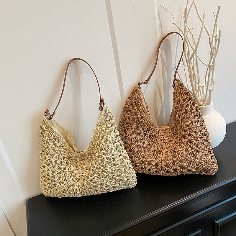 Woven Straw Shoulder Bag
