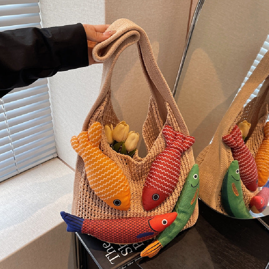 Knit Canvas Tote Bag