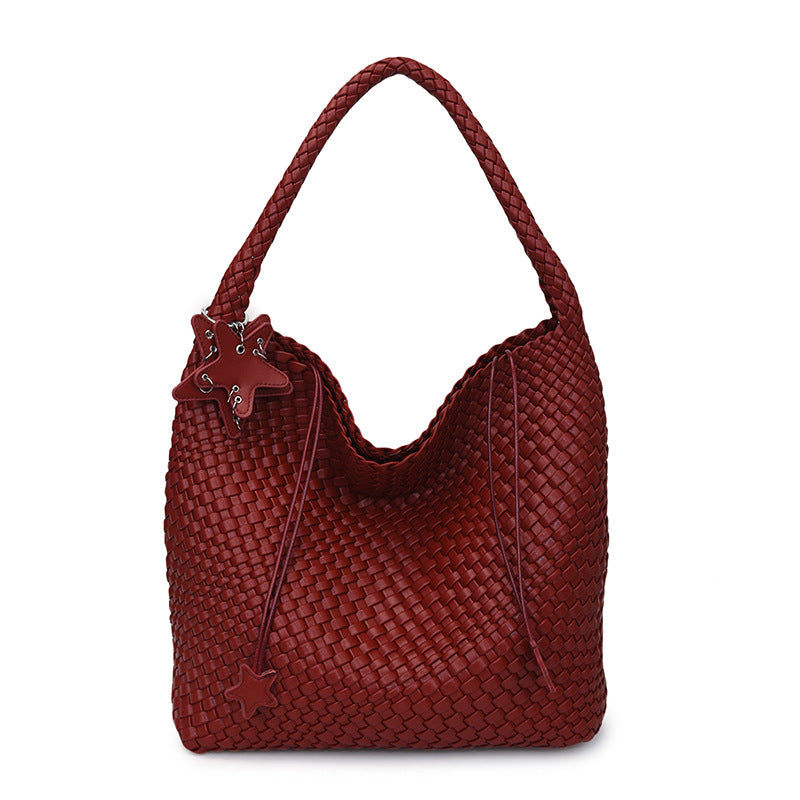 Woven PU Leather Shoulder Bag