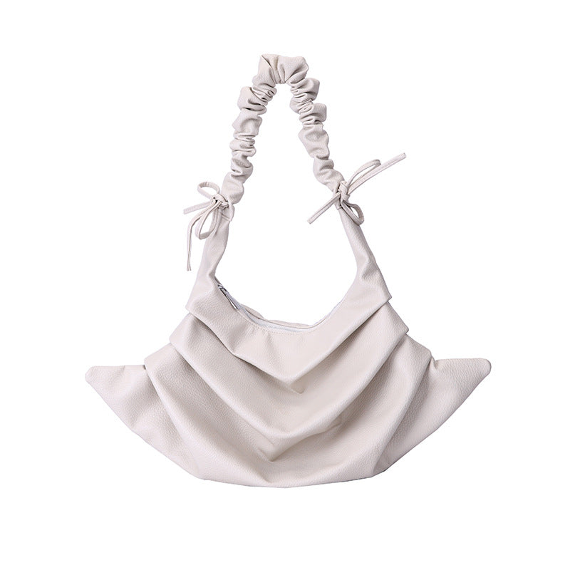 Minimalist Ruched Handle PU Shoulder Bag