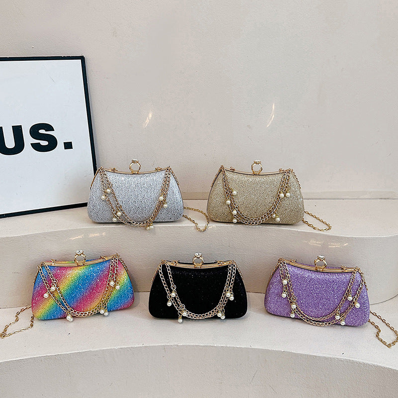 Vintage Beaded Chain Clutch Bag
