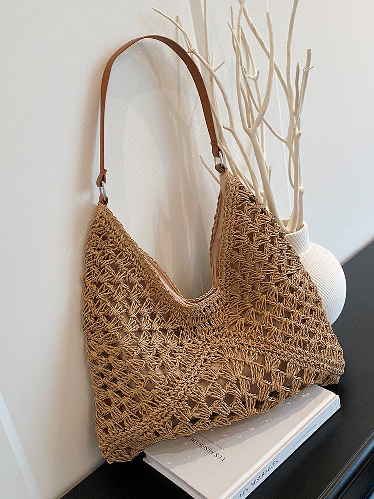 Woven Straw Shoulder Bag