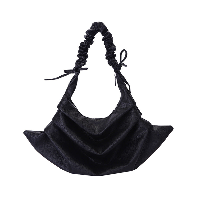 Minimalist Ruched Handle PU Shoulder Bag