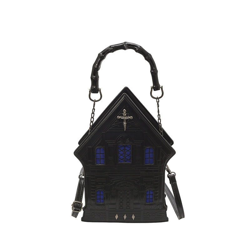 Gothic House Shape PU Crossbody Bag