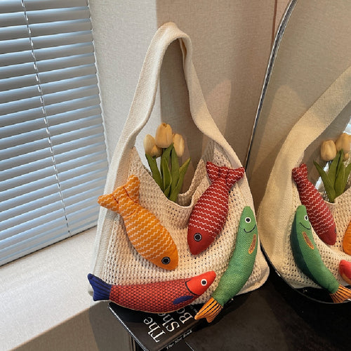 Knit Canvas Tote Bag