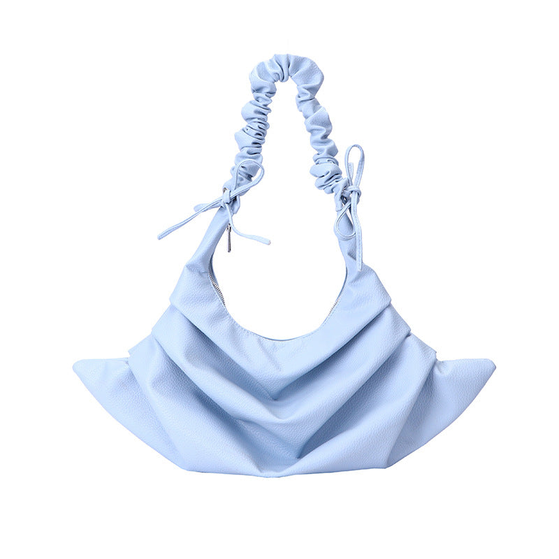 Minimalist Ruched Handle PU Shoulder Bag