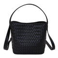 Woven PU Leather Bucket Shoulder Bag
