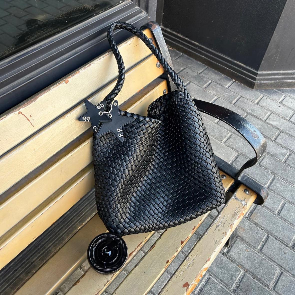 Woven PU Leather Shoulder Bag