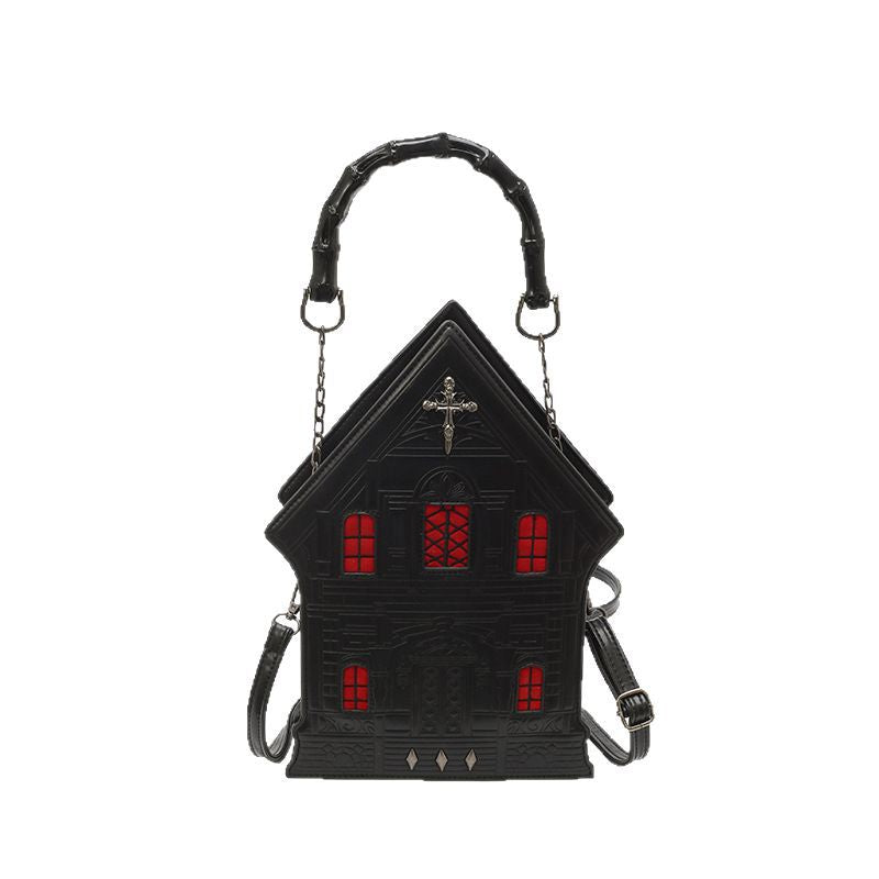 Gothic House Shape PU Crossbody Bag