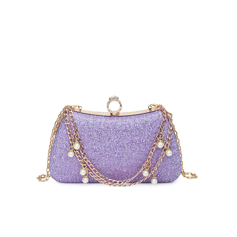 Vintage Beaded Chain Clutch Bag
