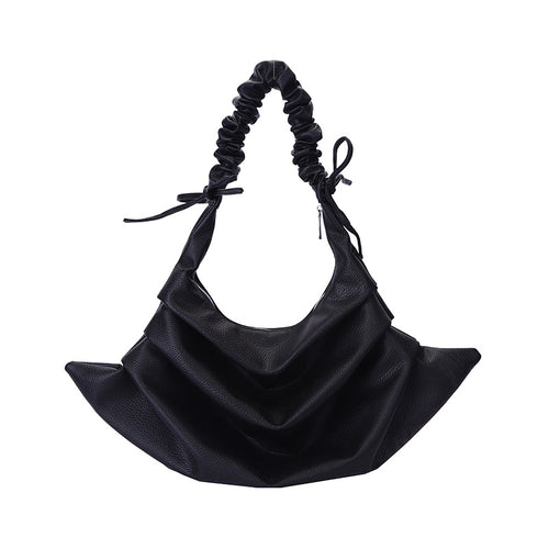 Minimalist Ruched Handle PU Shoulder Bag