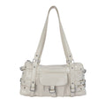 Vintage Rivet Detail PU Shoulder Bag