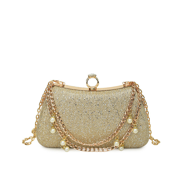 Vintage Beaded Chain Clutch Bag