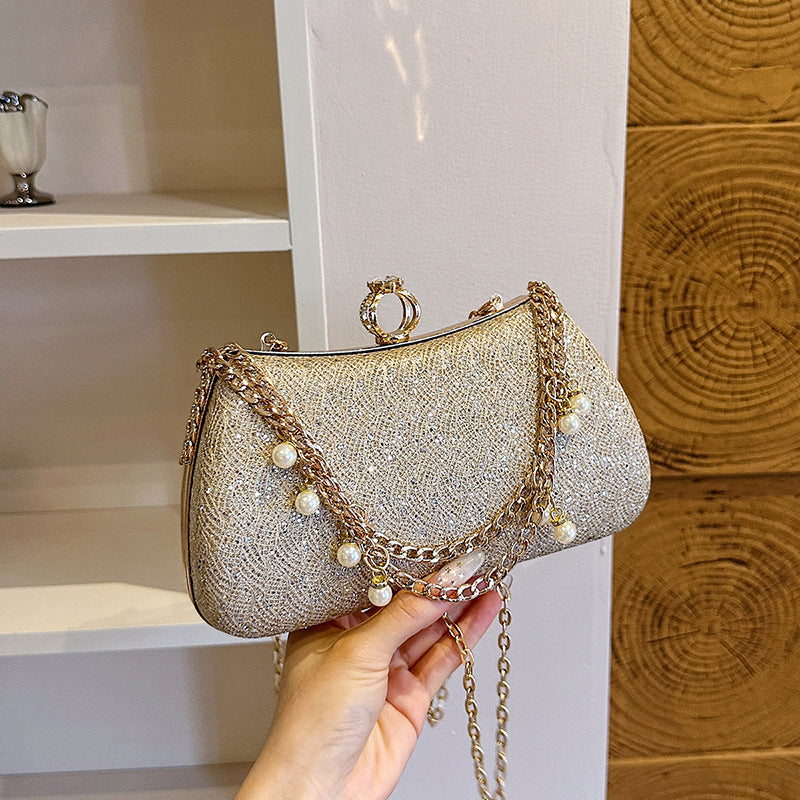 Vintage Beaded Chain Clutch Bag