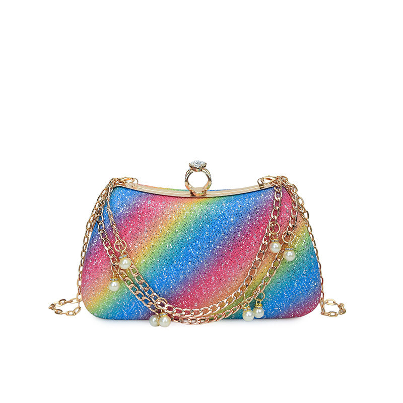 Vintage Beaded Chain Clutch Bag