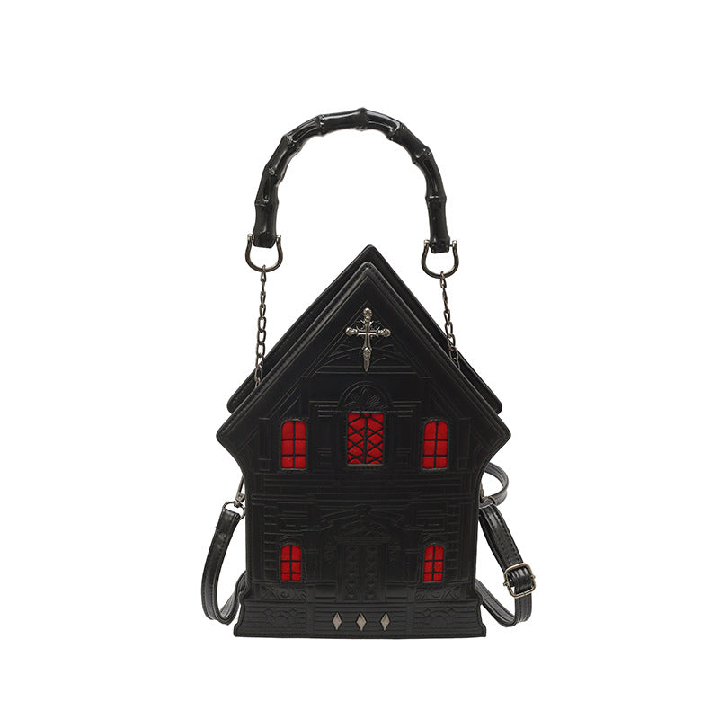 Gothic House Shape PU Crossbody Bag