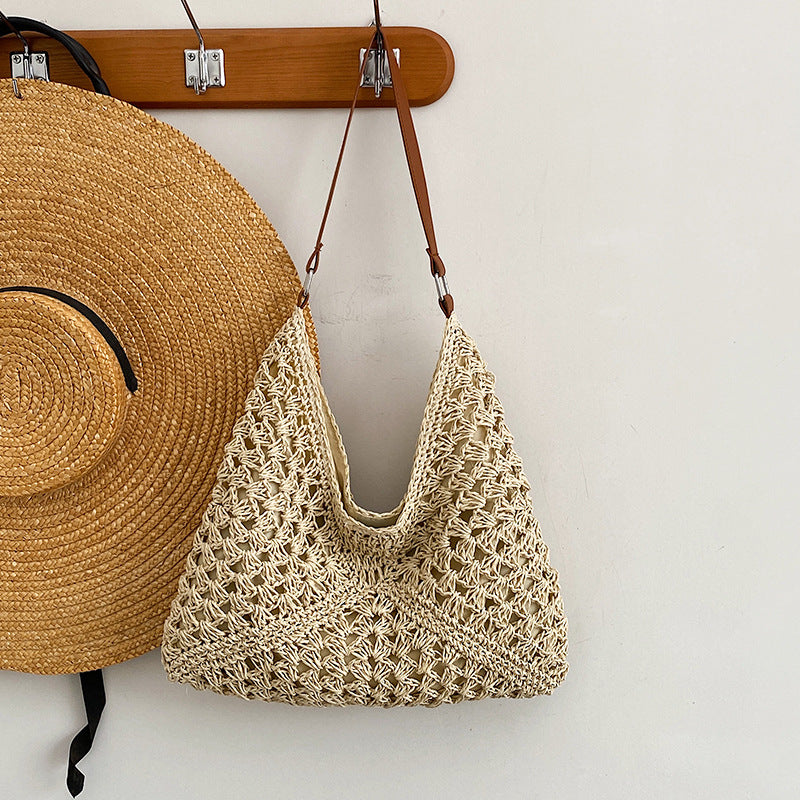 Woven Straw Shoulder Bag