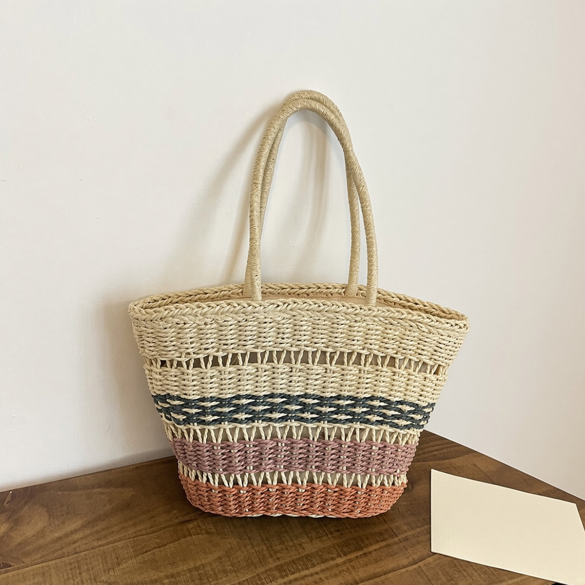 Woven Straw Tote Bag