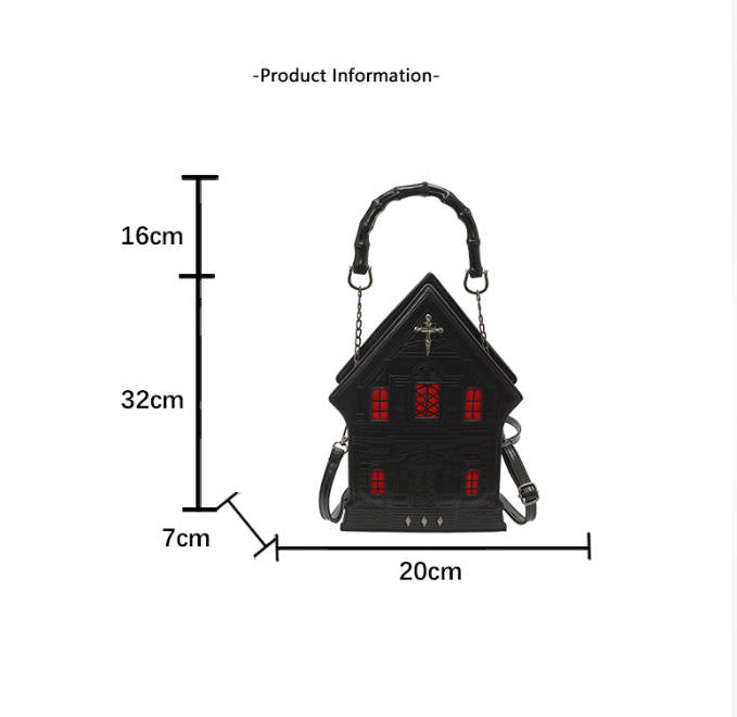 Gothic House Shape PU Crossbody Bag